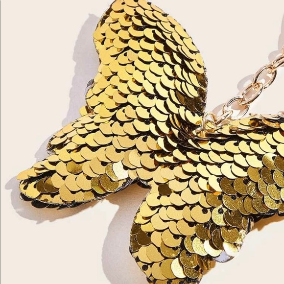 FREE WITH BAG -Golden Sequins Butterfly Charm - Picture 4 of 4
